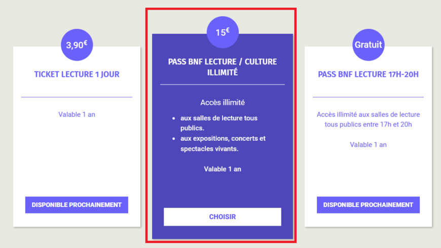 Pass BNF lecture culture illimite